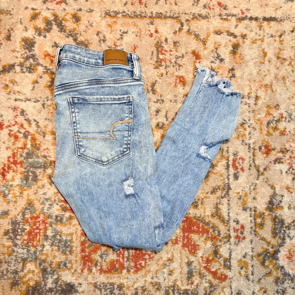 AE Ne(x)t Level Stretch Distressed Hi-Rise Jegging Crop
